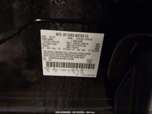 2FMPK4K86JBC33248 Ford Edge Titanium