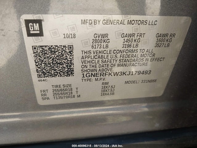 Chevrolet Traverse Ls 2019 1GNERFKW3KJ179493 Image 9