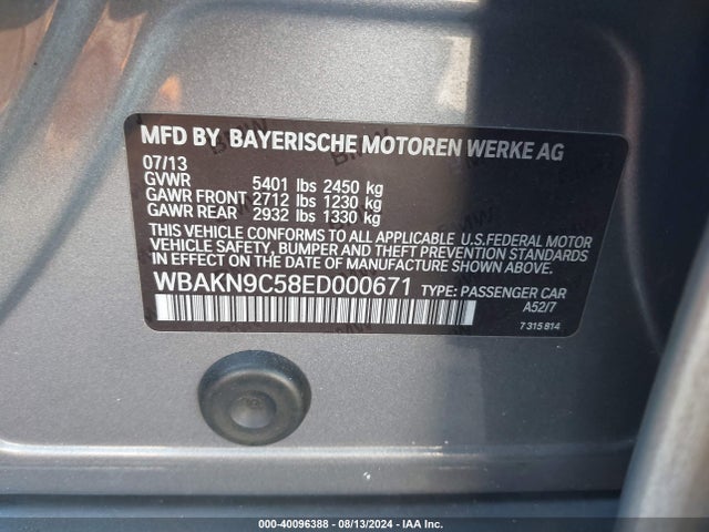 WBAKN9C58ED000671 BMW 550i