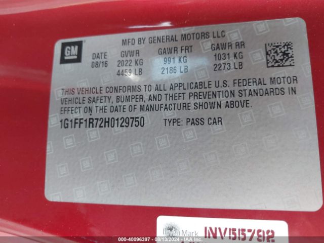1G1FF1R72H0129750 Chevrolet Camaro 1ss