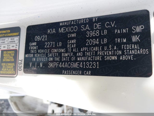 KIA FORTE GT 2021 3KPF44AC6ME413231 Image 9