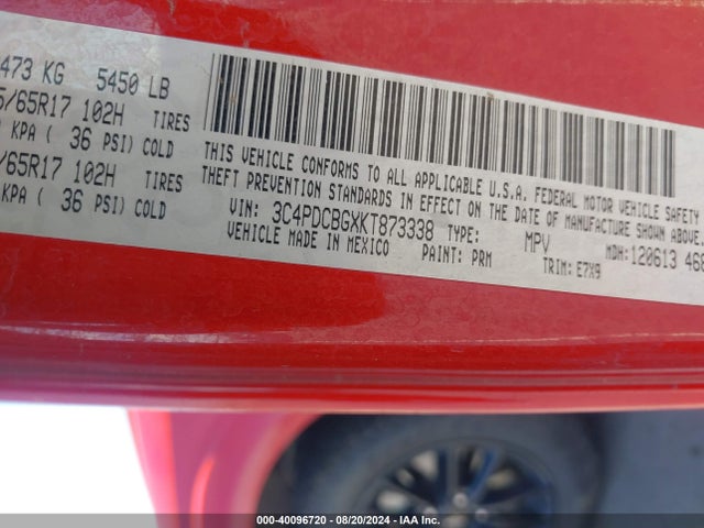 Dodge JOURNEY SE 2019 3C4PDCBGXKT873338 Image 9