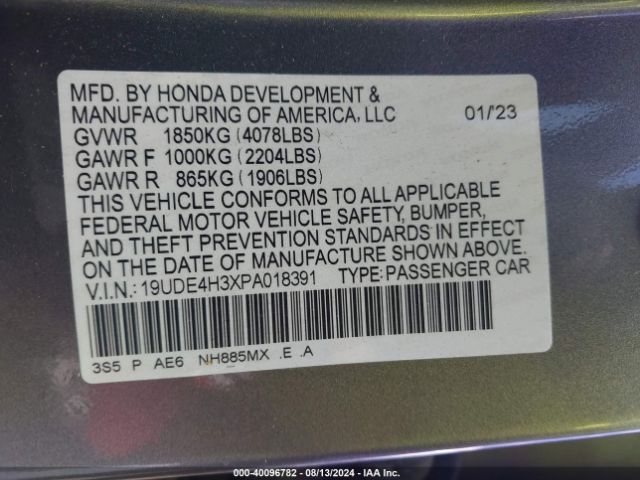 19UDE4H3XPA018391 Acura Integra A-spec