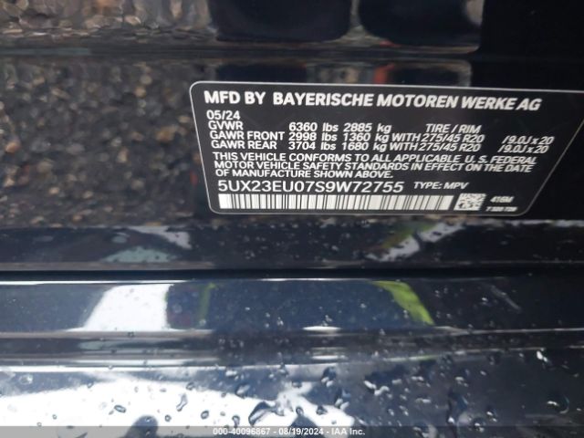 5UX23EU07S9W72755 BMW X5 Xdrive40i