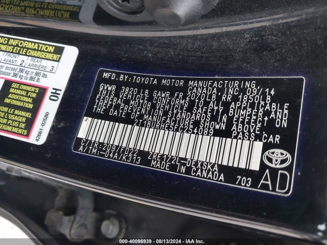 Toyota Corolla S Plus 2015 2T1BURHE5FC254089 Image 9