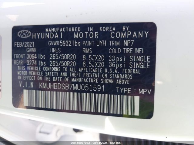 KMUHBDSB7MU051591 Genesis Gv80 2.5t Awd