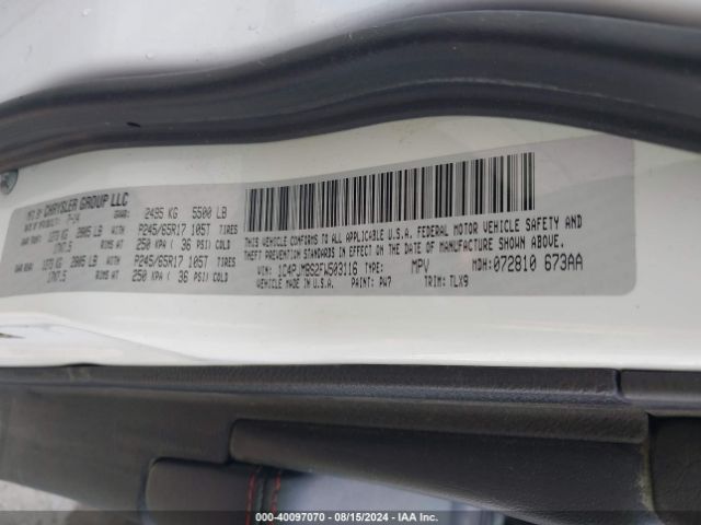1C4PJMBS2FW503116 Jeep Cherokee Trailhawk