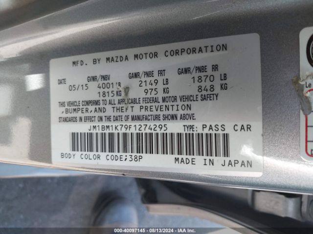JM1BM1K79F1274295 Mazda Mazda3 I Sport