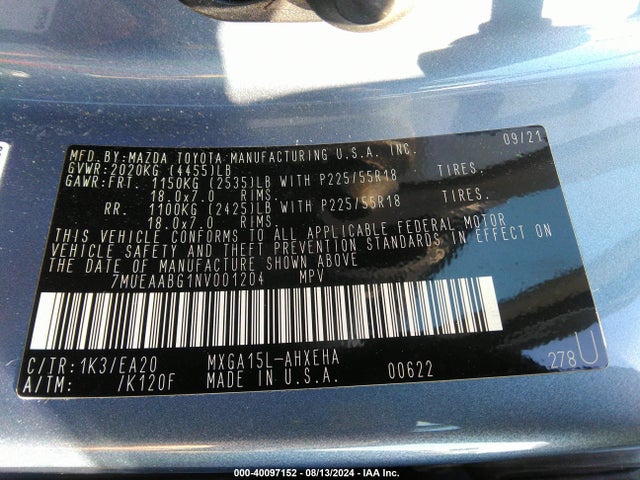 Toyota Corolla Cross Xle 2022 7MUEAABG1NV001204 Image 9