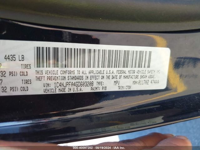 1C4NJPFA4GD603208 Jeep Patriot Latitude