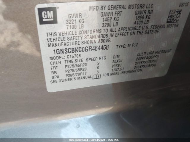 1GNSCBKC0GR464468 Chevrolet Tahoe Lt