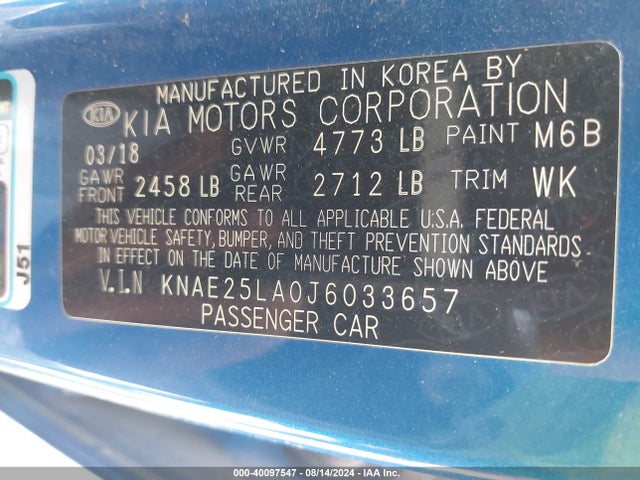 KIA Stinger Premium 2018 KNAE25LA0J6033657 Image 9