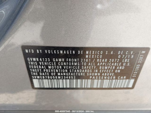 3VWEB7BU5KM234852 Volkswagen Jetta 1.4t Sel