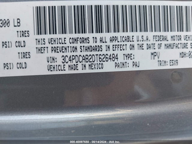 Aukcja sprzedaży 2013 Dodge Journey American Value Pkg, vin: 3C4PDCAB2DT626484, numer aukcji: 40097650