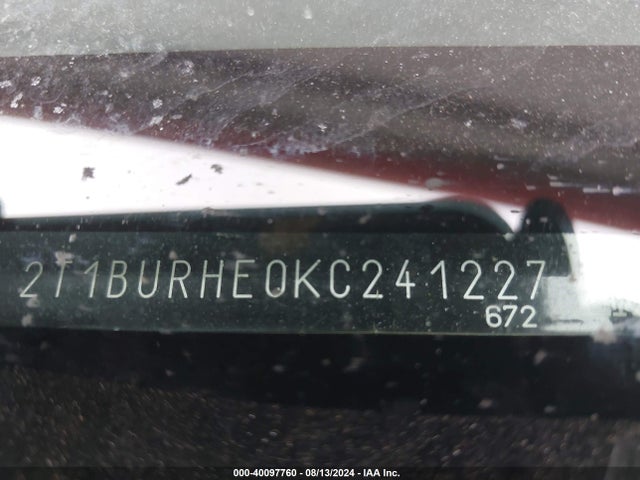 Toyota COROLLA LE 2019 2T1BURHE0KC241227 Image 19