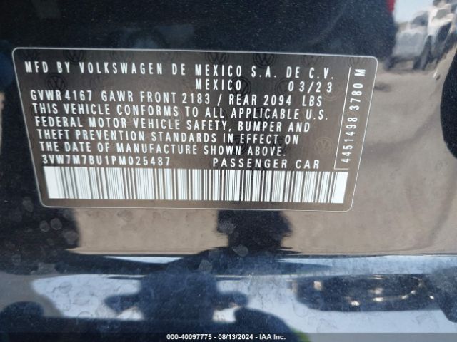 3VW7M7BU1PM025487 Volkswagen Jetta 1.5t Se