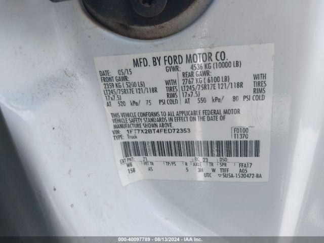 1FT7X2BT4FED72353 Ford F-250 Xl