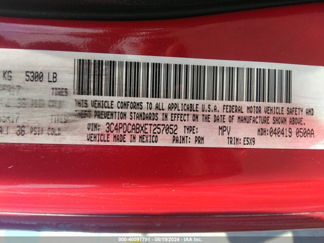 3C4PDCABXET257052 Dodge Journey American Value Pkg