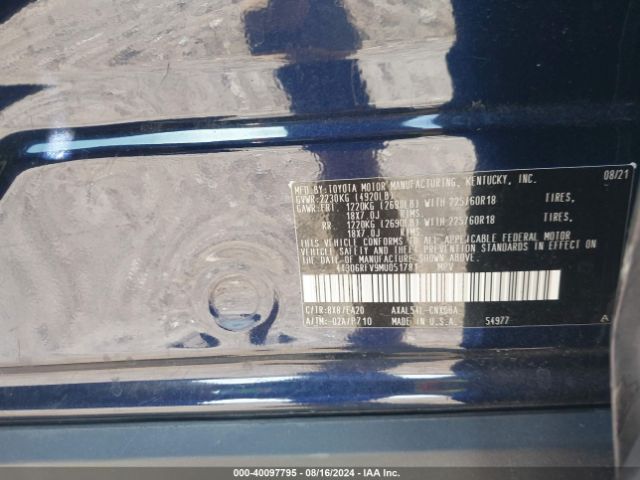 4T3D6RFV9MU051781 Toyota Rav4 Hybrid Limited