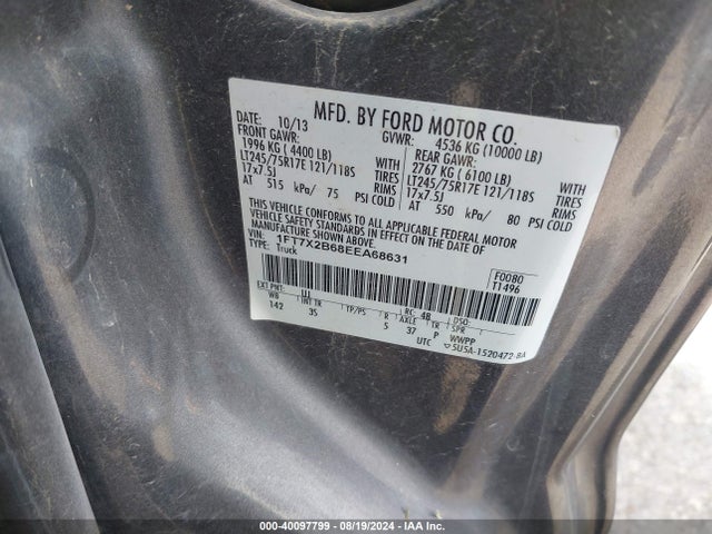 Ford F-250 Xlt 2014 1FT7X2B68EEA68631 Image 9