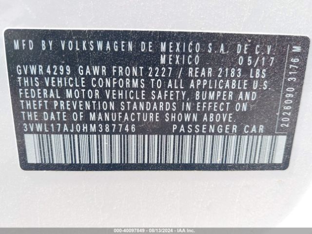 3VWL17AJ0HM387746 Volkswagen Jetta 1.8t Sel/1.8t Sel Premium