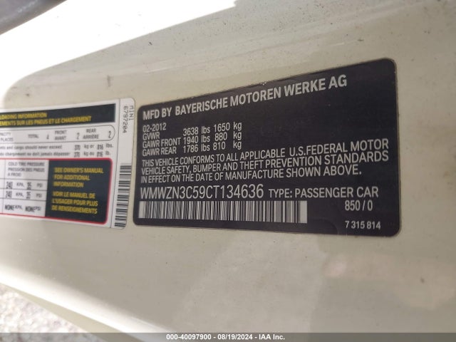 2012 MINI COOPER WMWZN3C59CT134636 Photo 8