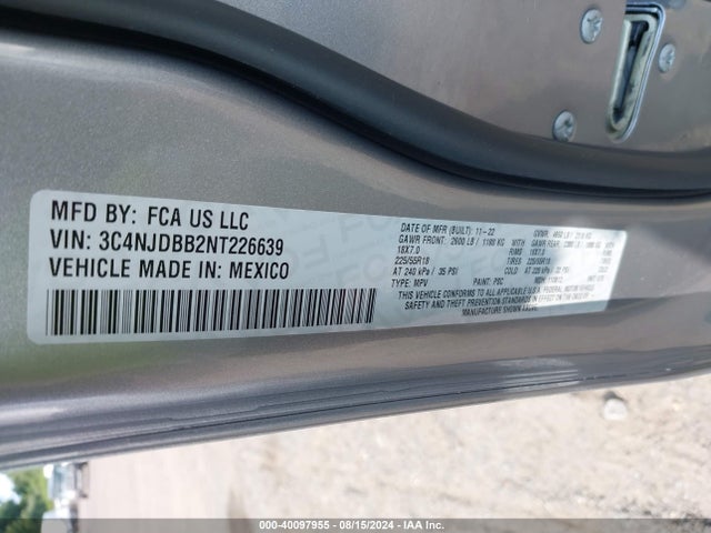 Jeep Compass Altitude 4x4 2022 3C4NJDBB2NT226639 Image 9