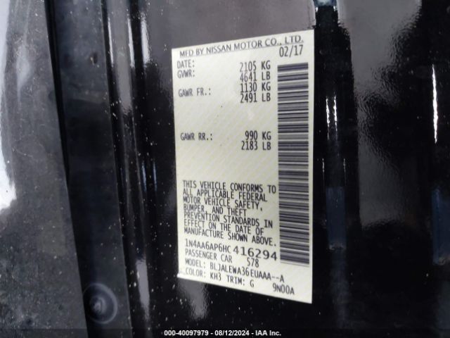 1N4AA6AP6HC416294 Nissan Maxima 3.5 Sl