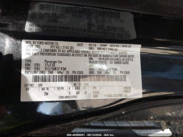 1FADP3N24EL412572 Ford Focus Titanium