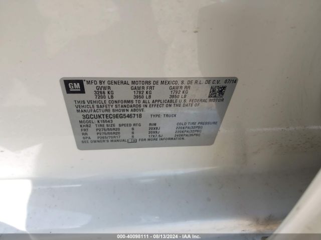 3GCUKTEC9EG546718 Chevrolet Silverado 1500 High Country