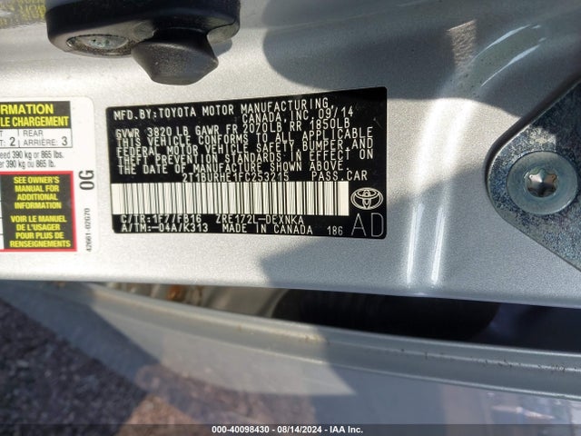 Toyota COROLLA LE 2015 2T1BURHE1FC253215 Image 9