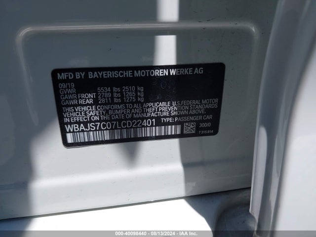 WBAJS7C07LCD22401 BMW M550i Xdrive