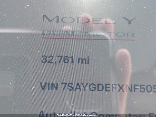 7SAYGDEFXNF505686 Tesla Model Y Performance Dual Motor All-wheel Drive