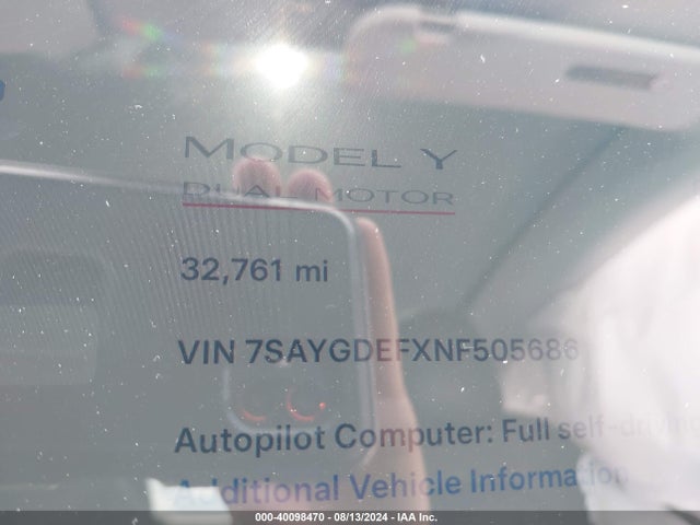 2022 TESLA MODEL Y 7SAYGDEFXNF505686 Photo 6