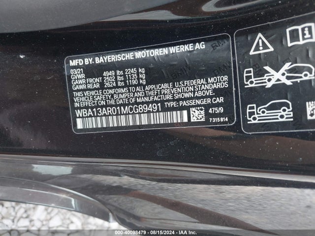 WBA13AR01MCG89491 BMW M440i Xdrive