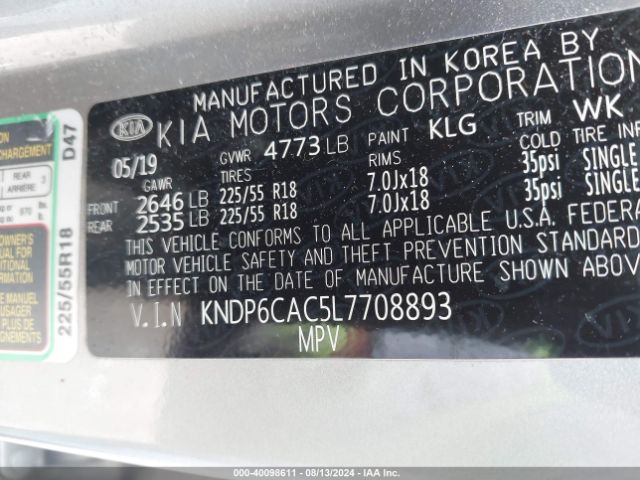 KNDP6CAC5L7708893 KIA SPORTAGE S
