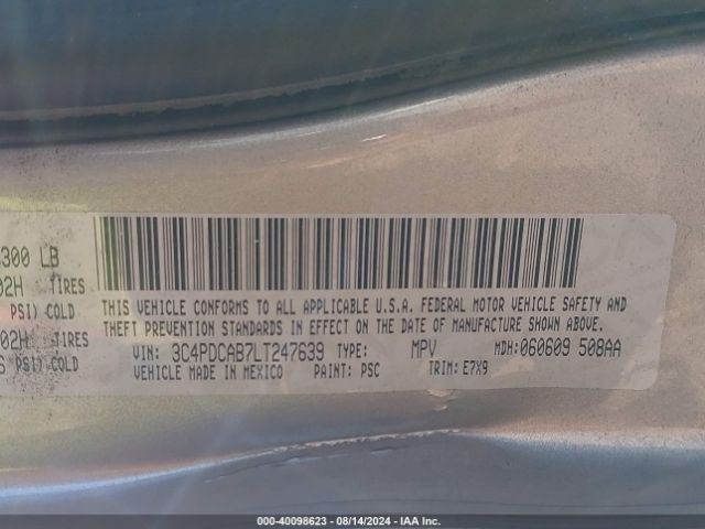 3C4PDCAB7LT247639 Dodge Journey Se Value