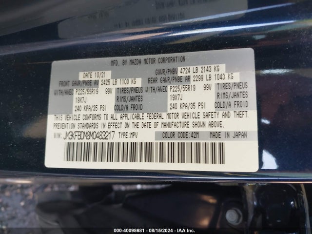 Mazda Cx-5 Grand Touring 2021 JM3KFBDM8M0483217 Image 9