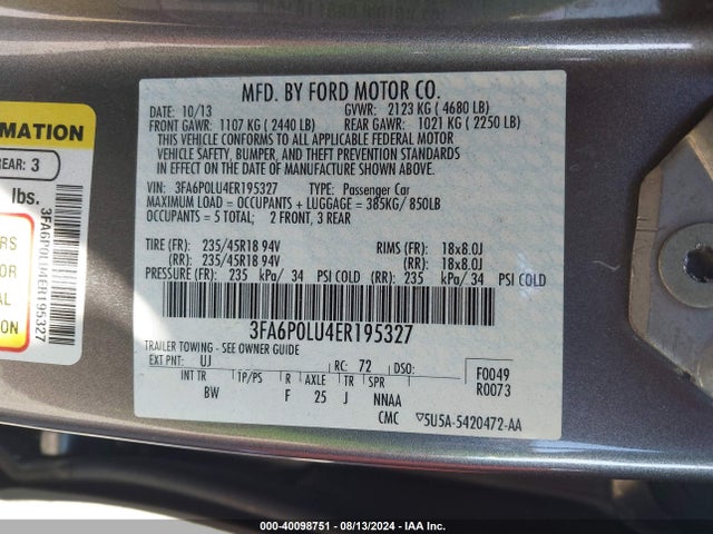 Ford 2014 2014 3FA6P0LU4ER195327 Image 26