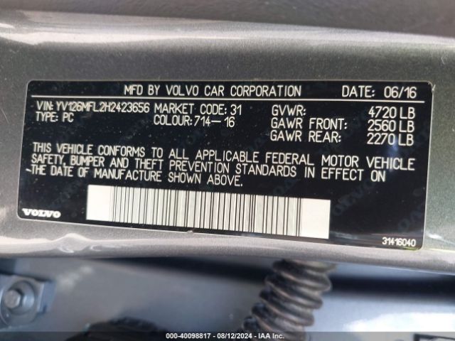YV126MFL2H2423656 Volvo S60 T5 Dynamic