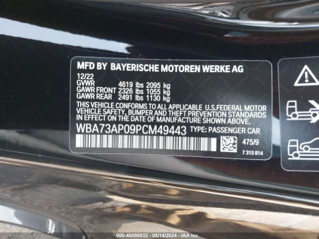 WBA73AP09PCM49443 BMW 430i Xdrive