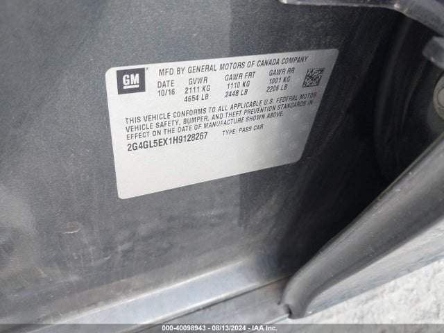 2G4GL5EX1H9128267 Buick Regal Turbo Sport Touring