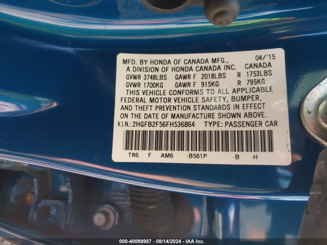 2HGFB2F56FH536864 Honda Civic Lx