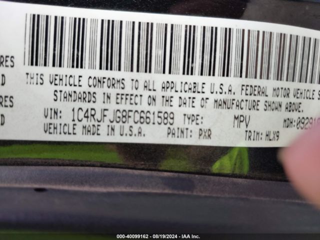 1C4RJFJG8FC661589 Jeep Grand Cherokee Summit