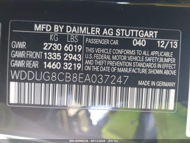 WDDUG8CB8EA037247 Mercedes-Benz S 550