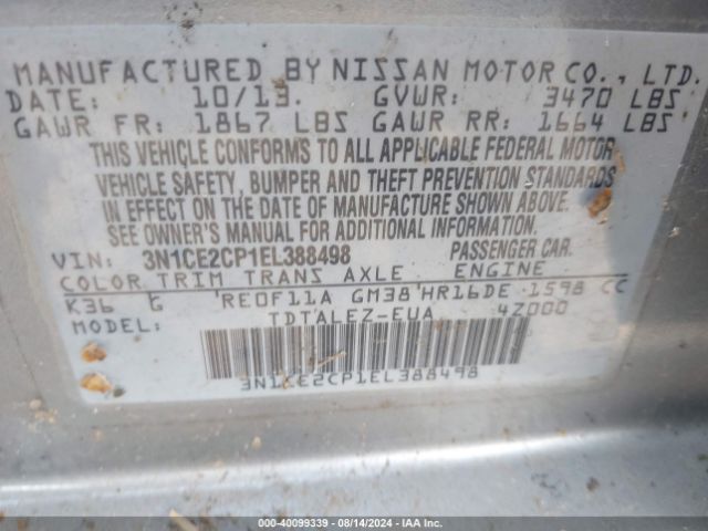 Nissan Versa Note Sv 2014 3N1CE2CP1EL388498 Image 9