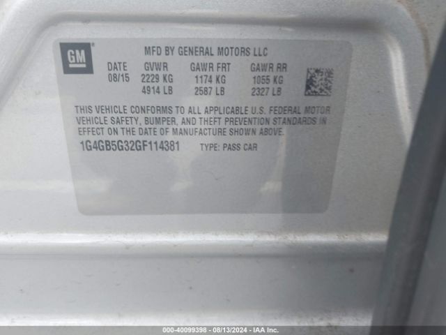 1G4GB5G32GF114381 Buick Lacrosse Leather