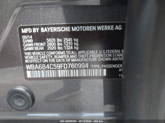 WBA6B4C59FD760994 BMW 650i Gran Coupe Xdrive