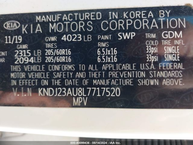 KNDJ23AU8L7717520 KIA SOUL LX