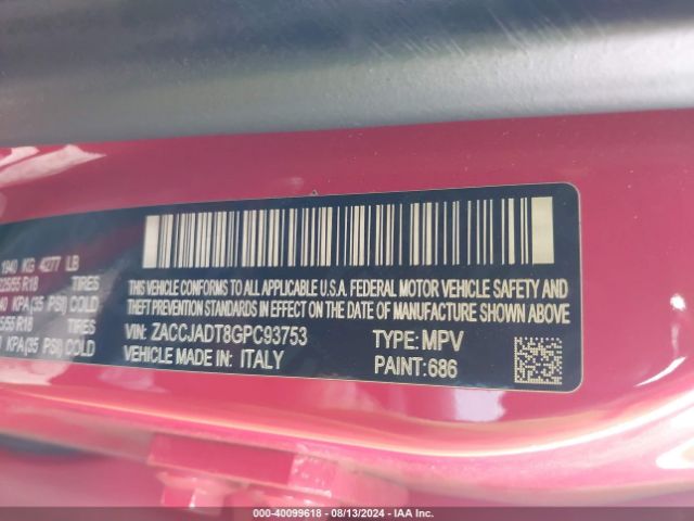 ZACCJADT8GPC93753 Jeep Renegade Limited